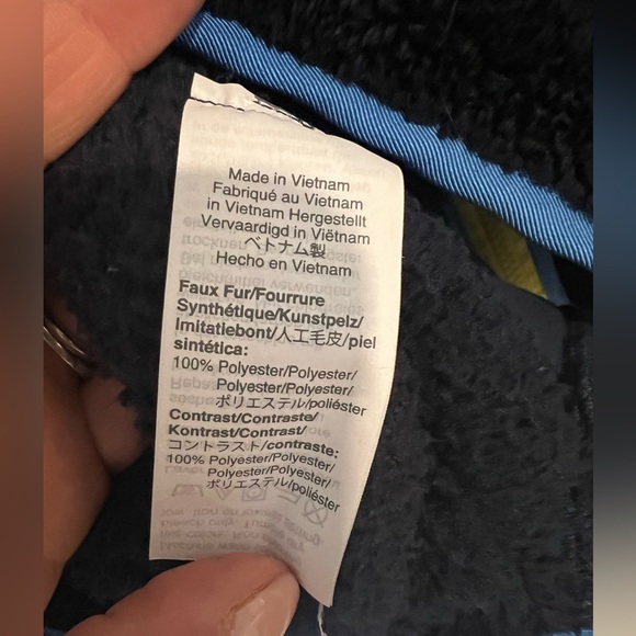 J. Crew Superplush sherpa full-zip jacket Size S color block Navy Blue Green - Picture 12 of 14